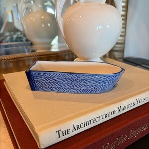 Vintage Delft Blue Hand Painted Rowboat Ceramic Trinket Dish Bowl Dutch